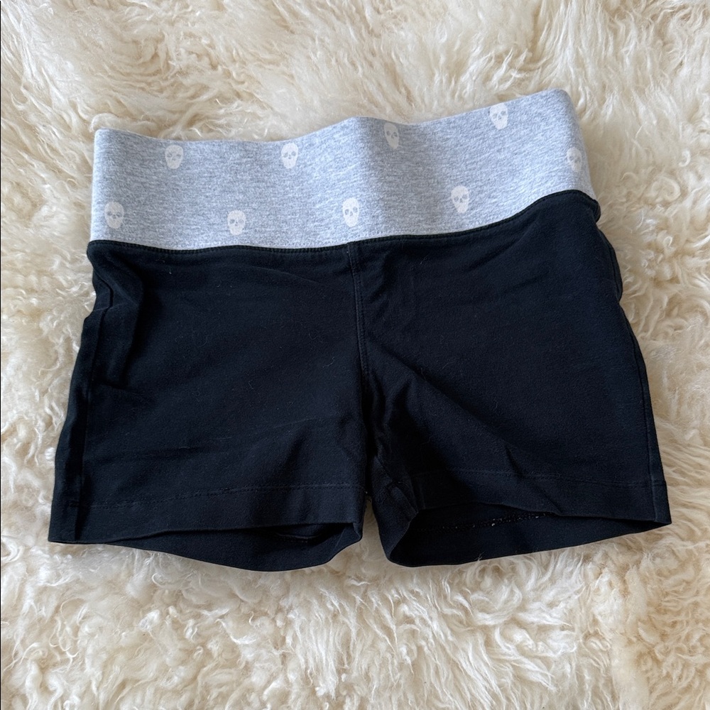 Core Black and Gray Shorts with Skull Pattern